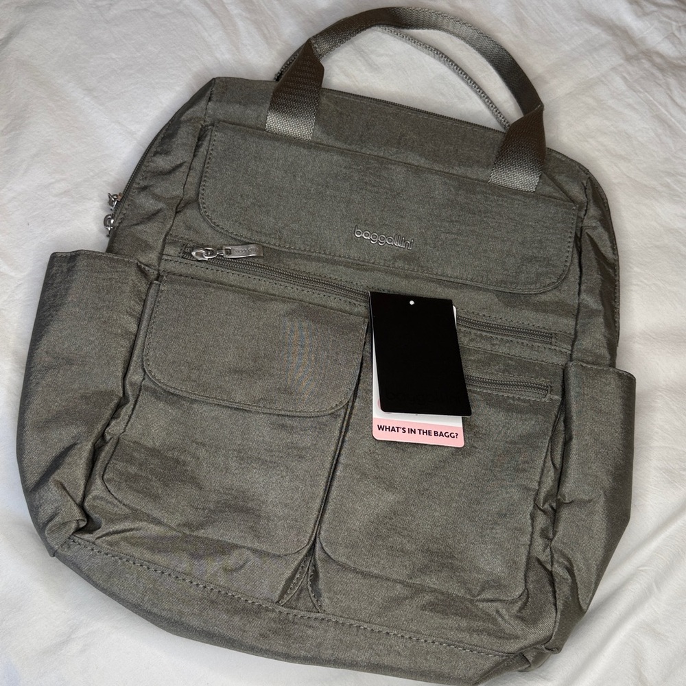 Baggallini Sterling Shimmer Everywhere Backpack Tote bag laptop carryon NWOT